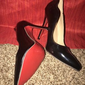 Black patent leather red bottom